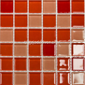 Kırmızı Tan Mix Kristal Cam Mozaik
